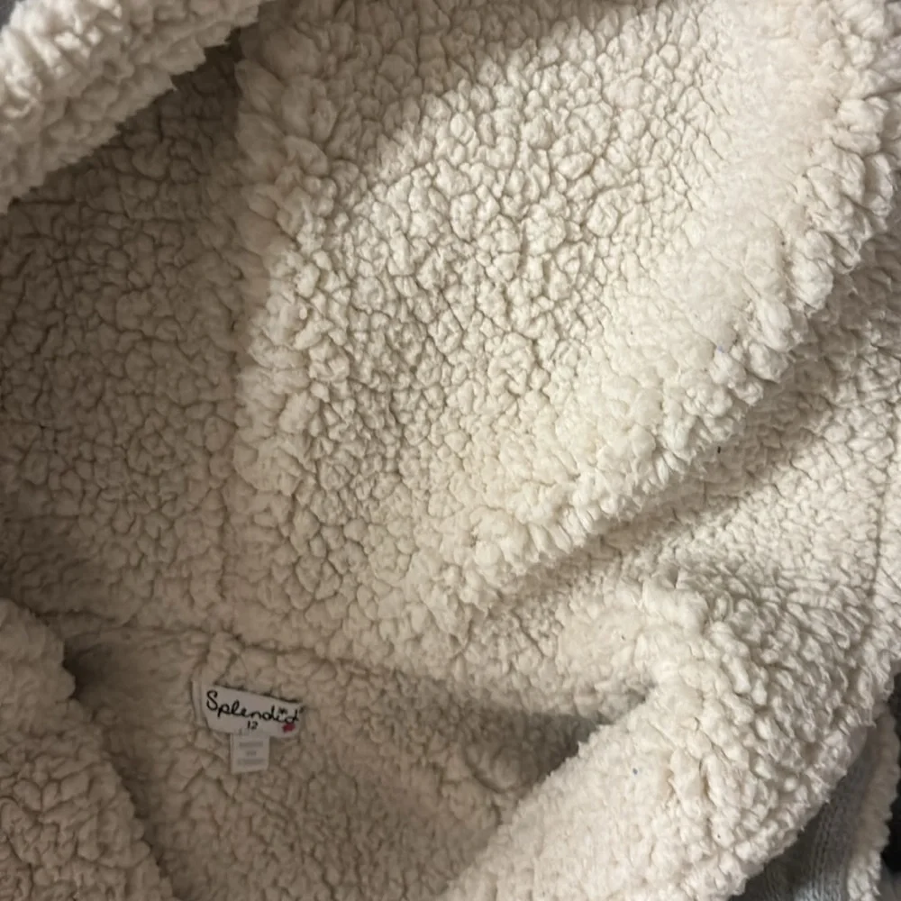 Splendid grey sherpa lined Powell hooded‎ vest Size 12( girls)